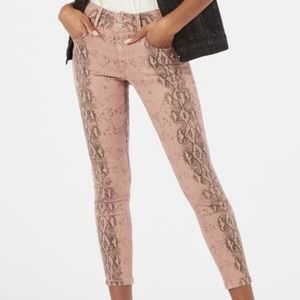 Pink Snake Skinny Jeans